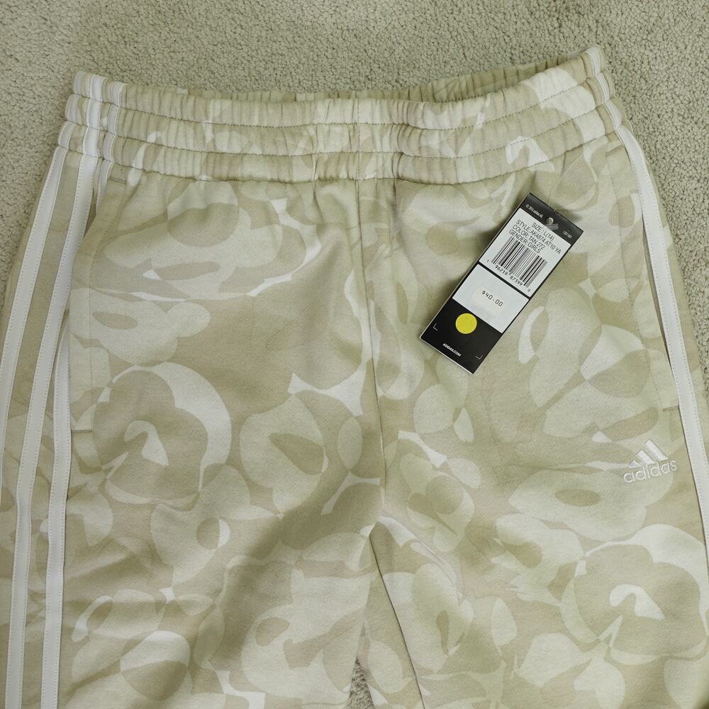 NWT adidas Big Girls 3-Stripe Fleece Jogger Pants Floral Camo Tan Size L/14 - Picture 7 of 8